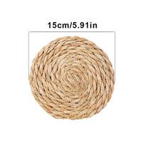 Pot Mats Handwoven Rattan Placemats Round Heat Insulation Mats Natural Woven Table Mats For Dining Home Wedding Decor 15cm