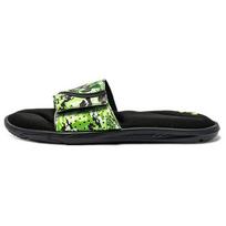 Under Armour Ignite 6 Graphic Strap Slide Black Green Citrine Camo Men Sneakers 3024450-001 40 black