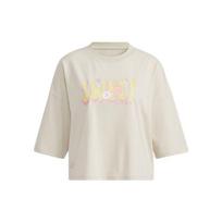 Adidas Neo Allover Logo Print Sports T-Shirt Women Tops Alumina-Brown H62002 M