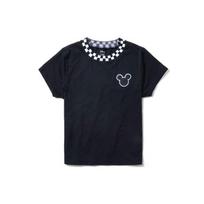 Vans x Disney Mickey Checkerboard Crew Neck T-Shirt Women Tops Black VN0A3UHFBLK XS