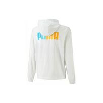 PUMA Logo Print Fitted Hoodie Jacket Men Outerwear White 678013-02 L white