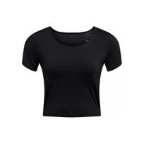 Under Armour Vanish Elite Vent Solid Color Round Neck Short Casual Short Sleeve T-Shirt Women Tops Black 1383639-001 XL