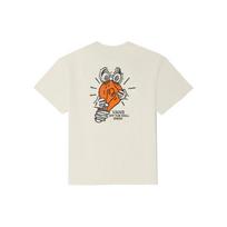 Vans American Vintage Solid Color Bulb Print Crew Neck Short Sleeve T-Shirt Unisex Tops Vintage-White VN0A7PZQ3KS XL gray