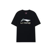 Li Ning X Kong Shan Ji Collaboration Metal Print Round Neck Short Sleeve T-Shirt Men T-Shirts Black AHSRC07-2 M