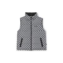 Vans Reversible Fleece Color Block Checkered Down Vest Unisex Vests Black White VN00090TYB2 L