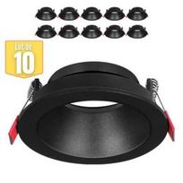 Pack of 10 Beta B round black/black spotlight holders MR16 GU10/GU5.3