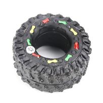 Dog Toy Tire Shape Bite Resistant Vinyl Sound Squeaky Play Toy for Training juoda