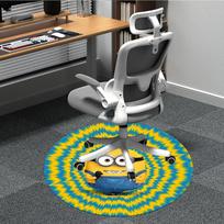 1 vnt. Minion biuro apvalus kilimas, neslystantis, minkštas ir patvarus biuro kilimas interjero dekoravimui, puikiai tinka biurui, graži dekoracija 80cm