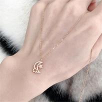 Voguish Stylish Link Statement Jewelry Chain Choker Necklaces For Women Girls Silver Tone Star Moon Pendants Bold Dz608Fashion Chain