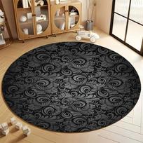 Elegantiškas juodas sūkurio rašto apvalus kilimas svetainės erdvėms apvalus kilimas namų sofai miegamojo kambariui, dovana Diameter 150cm brown