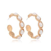 Chic Street Style Pearl Hoop Earrings: European & American Fashion with a Luxurious Touch