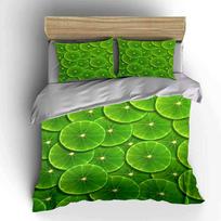 Lime Print Decor Set Soft Comfortable Duvet Cover Bedding Set Included 1*Duvet Cover & 2*Pillowcases, Gift EU Twin 135X200cm&set