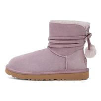 UGG Mini Bailey Bow Pom Short Snow Boots Women boots Pink Purple 1125382-SHAD 37 gray
