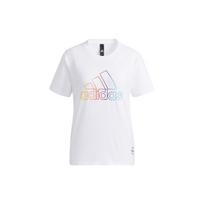 Adidas W Bos Tee Letter Sport Style Printed Logo Round Neck Short Sleeve T-Shirt Women T-Shirts White HA3633 XXL