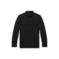 Polo Ralph Lauren Solid Color Single-Breasted Polo Collar Long Sleeve Shirt Men shirts Black MNPOWOV16822493-001 S