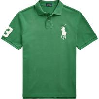 Polo Ralph Lauren trumpomis rankovėmis marškinėliai polo su siuvinėtu logotipu vyriški viršutiniai drabužiai žalias 710969625-002 M blue