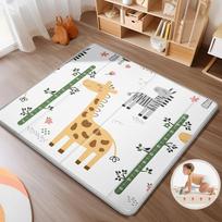 Kūdikio žaidimų kilimėlis 59''x 59'' aptvarui, dvipusis, 0,8 colio storio, atsparus vandeniui žaidimų kilimėlis, neslystantis grindų žaidimų kilimėlis 200x180x1 CM žirafa