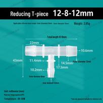 Durable T-type Plastic Hose Connector Reducer: Three-Way Barb Adapter for Water Pipes & Fish Tanks