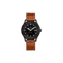 Hamilton Khaki Aviation Series Automatic Mechanical Movement Calendar Watch Orange Strap Men Watches Black H76625530 Regular Watch Box,Black Dial black