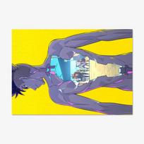 Cyberpunk Edgerunners Anime Tapestry Polyester Wall Hanging Cyberpunk Aesthetic Decor for Bedroom Gaming Room Dorm 74x94cm(29x37in)