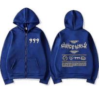 Rapper Juice Wrld 999 Retro Zip Up Hoodies Men Women Fashion Hip Hop Pullovers Zipper Sweatshirt Casual Jacket Hooded Streetwear