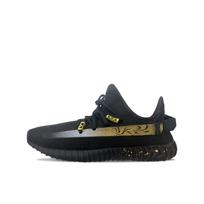 Adidas Originals Yeezy Boost 350 V2 Low top Casual Shoes Unisex Black Gold Silver HQ4540(team470-) 36