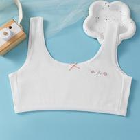 Breathable Cotton Padded Vest for First-Grade Girls - Anti-Exposure Sports Underwear One Size balta