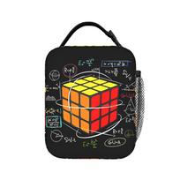 Math Rubik Rubix Rubics Player Cube Maths Lunch Bag For Unisex  Outdoor Picnic Graphic Lunch Box Retro Oxford Tote Food Bags One Size
