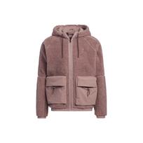 Adidas Boa Hooded Zip Jacket With Embroidered Logo Stripes Men Outerwear Mystery-Oxide-Red HR4441 XS gray