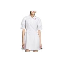 Adidas Neo X Strawberry Bear Co-Branded SS23 Solid Color Loose-Fit Sports Polo Dress Women Dress White IP4023 M