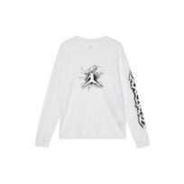 Jordan Drif Logo Print Crew Neck Casual American Vintage Long Sleeve T-Shirt Men Tops White FN5973-100 XXL gray