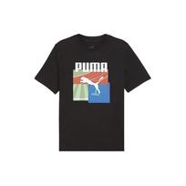 Puma Retro American Letter Print Sport Casual Crew Neck Pullover Short Sleeve T-Shirt Men Tops Black 684760-01 M gray