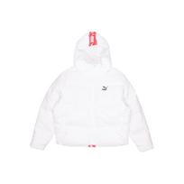Puma Shine Logo Hooded Down Jacket Women Outerwear White 530696-02 M white