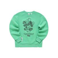 FILA X Van Gogh Museum Collaboration Floral Pattern Loose Knit Pullover Sweatshirt Women sweatshirt Fruit-Milk-Green F11W218218F-LG M blue
