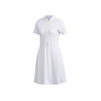 Adidas Neo Logo Solid Color Three Stripes Color Block Sports Slim Fit Zipper Breathable Short Sleeve Dress Women Dresses White DZ9283 S