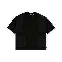 Levis Solid Pocket Casual Round Neck T-Shirt Men Tops Black A4302-0002 XS
