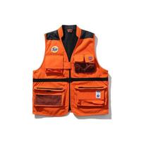Li Ning X Tide Collaboration Badfive Anti-Five Series Multi-Pocket Casual Sports Cotton Vest Men vest Orange AMMP027-1 XXL