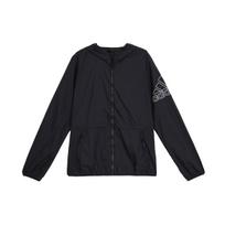 Adidas Windbreaker Bos Logo Print Hooded Casual Sports Jacket Women Jacket Black FT2887 XXL