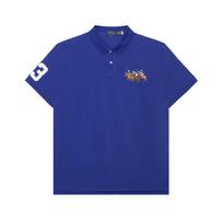 Polo Ralph Lauren Solid Color Animal Embroidery Print Short Sleeve Polo Shirt Men tops Blue MNPOKNI1N821556-400 L