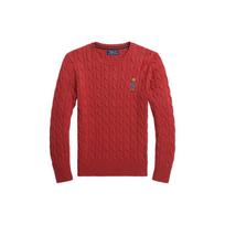 Polo Ralph Lauren Sweater FW23 Kids Bear Logo Embroidery Solid Color Crew Neck Long Sleeve Red Kids sweater CWPOSWEY6820426-600 M
