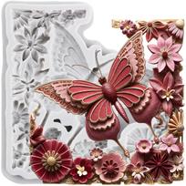 Butterfly Silicone Molds Rose Flower Fondant Mold Cake Decorating Tools Cupcake Topper Chocolate Candy Craft Gum Paste Polymer Clay pilka spalva