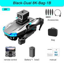 Naujas S138 Mini Drone 4K ESC dviguba kamera be šepetėlių Wifi FPV 360° išmanusis kliūčių vengimas EIS RCl sulankstomas keturkopteris žaislas dovanų vaikams 1 Battery juoda