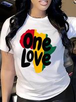 European sizes Vibrant Map Letter Print Crew Neck T-Shirt - Women's Short Sleeve Casual Top for Spring & Summer S balta