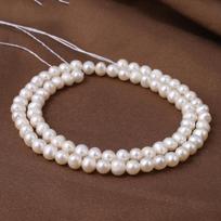 1String, White Natural Freshwater Pearls, Handmade Near Round Pearl Beads, 4-5 Mm, for DIY Necklace Accessories, Jewelry Making, Women Gift, 36 Cm 1String/4-5mm-36cm
