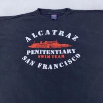 Vintažiniai Alcatraz kalėjimo plaukimo komandos marškinėliai XL/XXL Kalėjimo juokelis San Franciskas 4XL blue