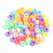 200pcs 6x9mm Acrylic Large Hole Pony Beads Colorful Loose Spacer Beads For Jewelry Making DIY Bracelets Necklace Accessories