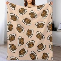 Pancakes with Butter and Syrup Pattern on Pale Peach Throw Blanket Warm Napping Blanket for Office Couch Bed 102x76cm(40x30in)