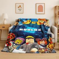 Cartoon R-Robloxs Game Gamer Flannel Blanket Soft Warm Throw Blanket for Bedroom Living Room Bed Travel Camping Picnic Gift 75x90cm