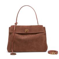 Frosted Suede Bag Leather Commuter Fashion Tote Bag Premium Large Capacity Lock Shoulder Bag Length ruda