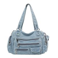 Denim Bag Women's Handbag Large Capacity Tote Bag šviesiai mėlyna spalva
